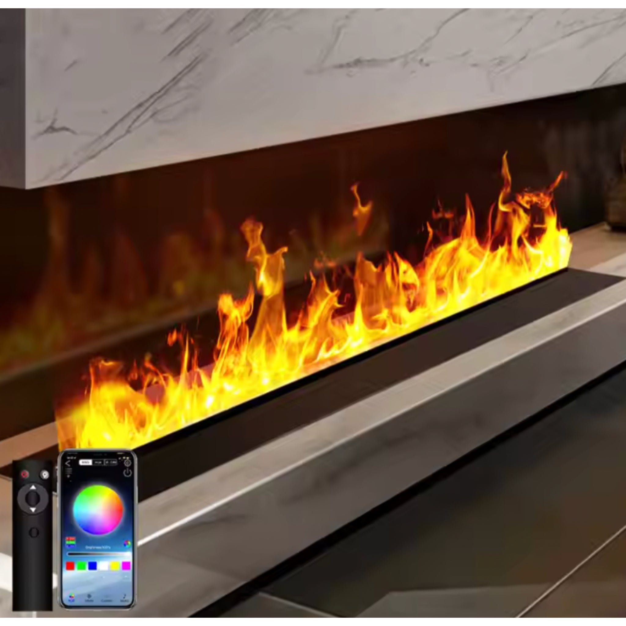 LuxeFlame Linear Electric Fireplace